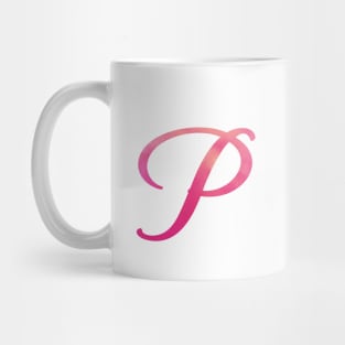 Letter P Monogram, Pink Color Personalized Design Mug